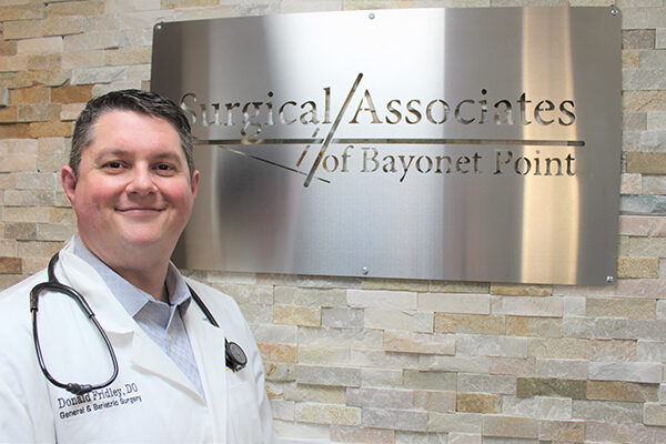 Dr. Fridley at opening day of Surgical Associates of Bayonet Point